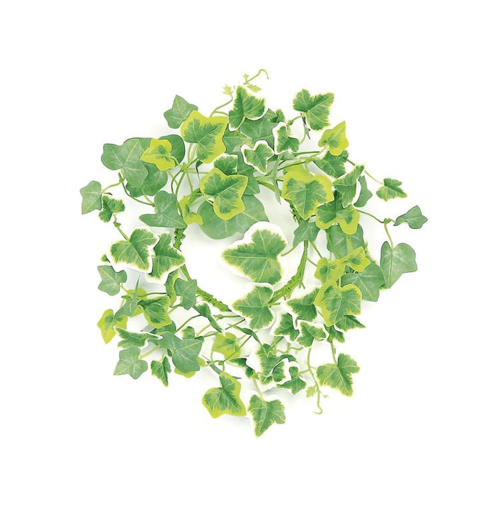 Cottage ivy candle ring styled for home decor from Magnolias Home Decor