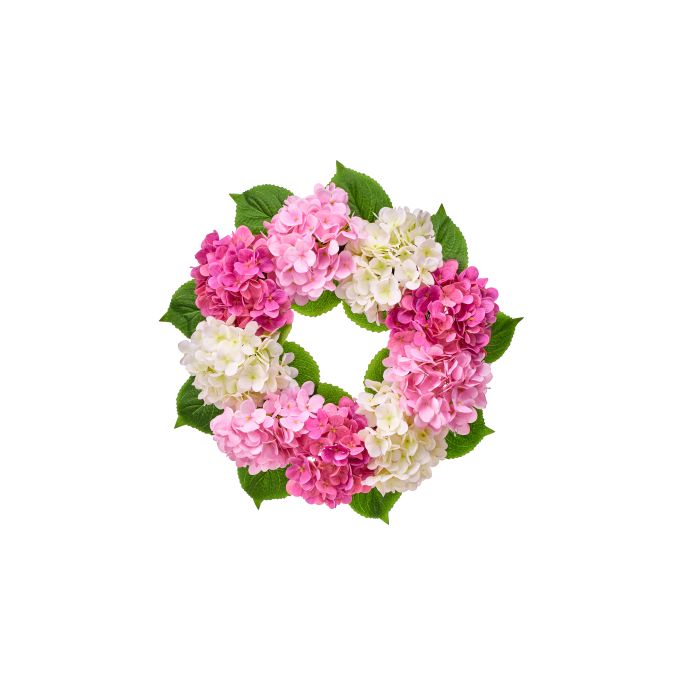 Close-up of hydrangea perfect wreath detail from Magnolias Home Decor