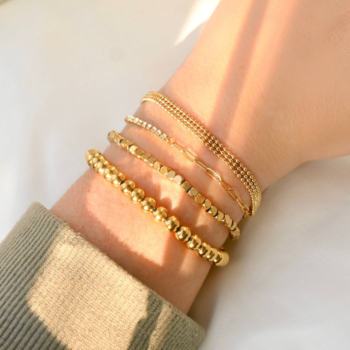 18k Gold Cube Bracelet - Waterproof