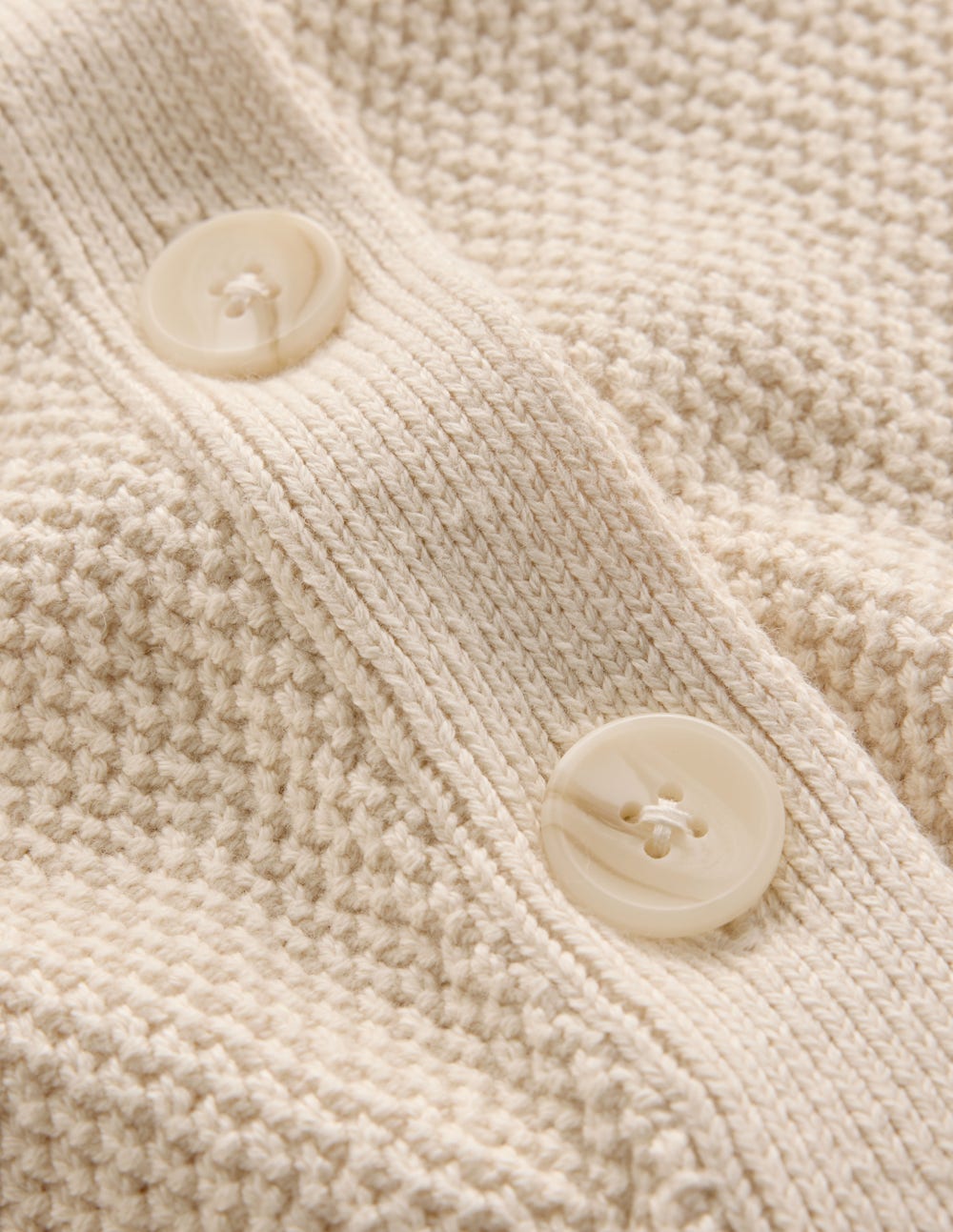 Hayley Cotton V-neck Cardigan-Warm Ivory
