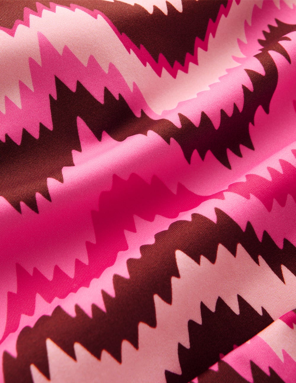 Mykonos Deep V Swimsuit-Pink Punch, Zig Zag Wave