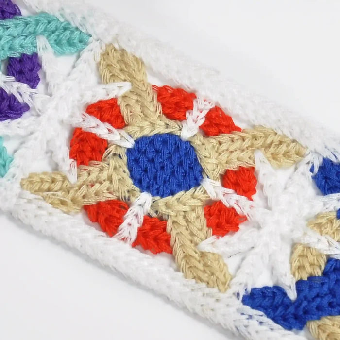 Cross Circle Crochet Multicolor Lace | 2 Meter