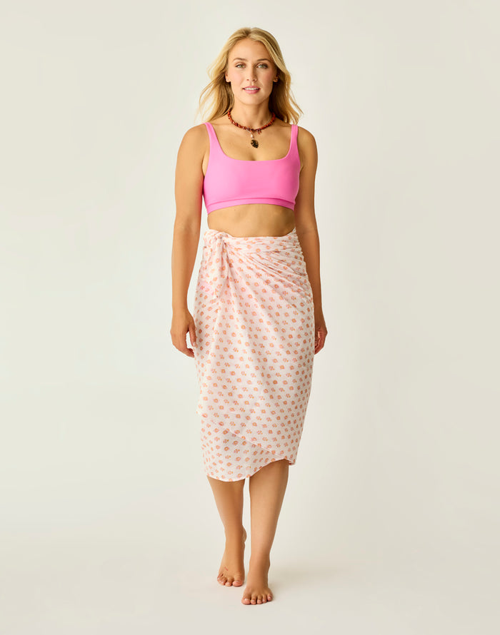 Dylan Gauze Sarong: Pink Batik