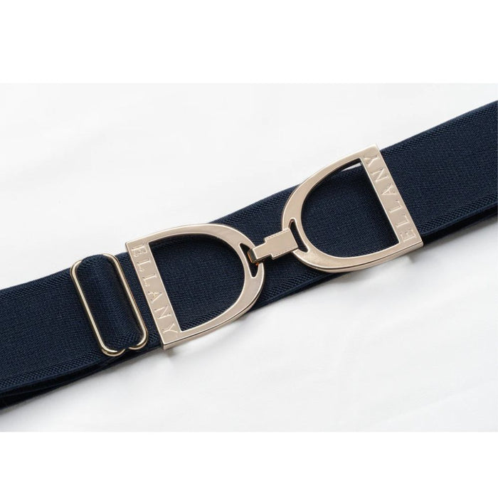 ELLANY 1.5" Gold Stirrup Navy Belt
