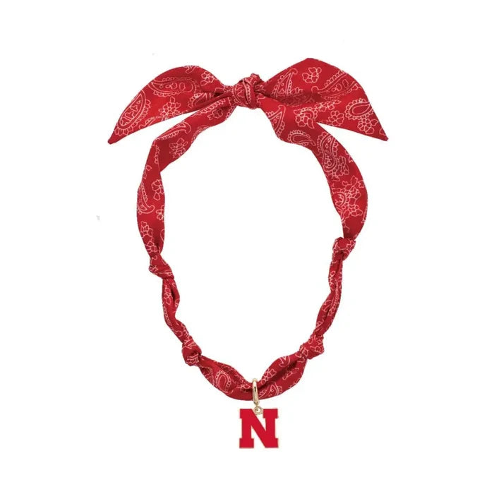 Canvas Style Nebraska Cornhuskers gold bandana scarf necklace for everyday gift from Magnolias Home Decor