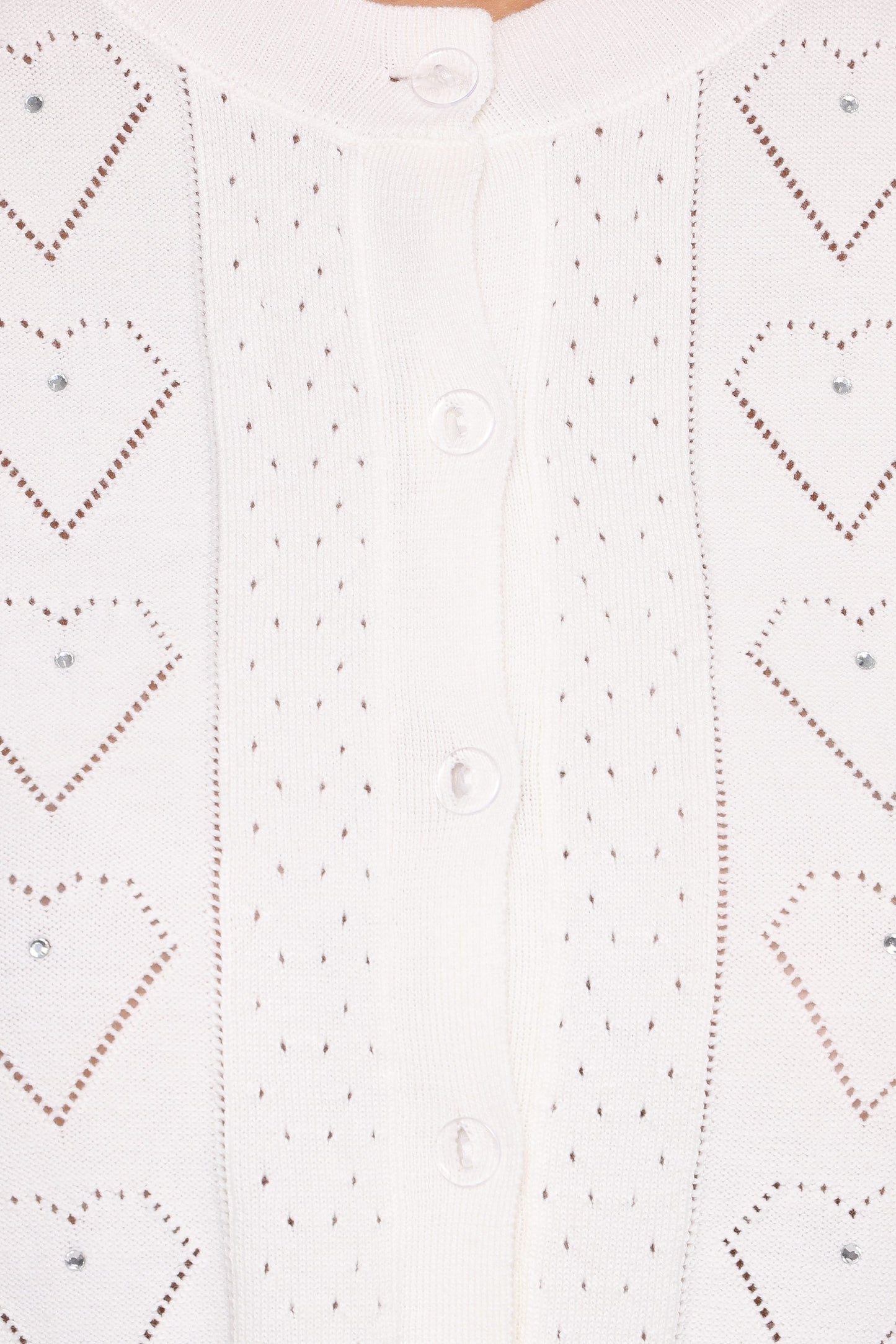 Baylie Pointelle Cardigan - White