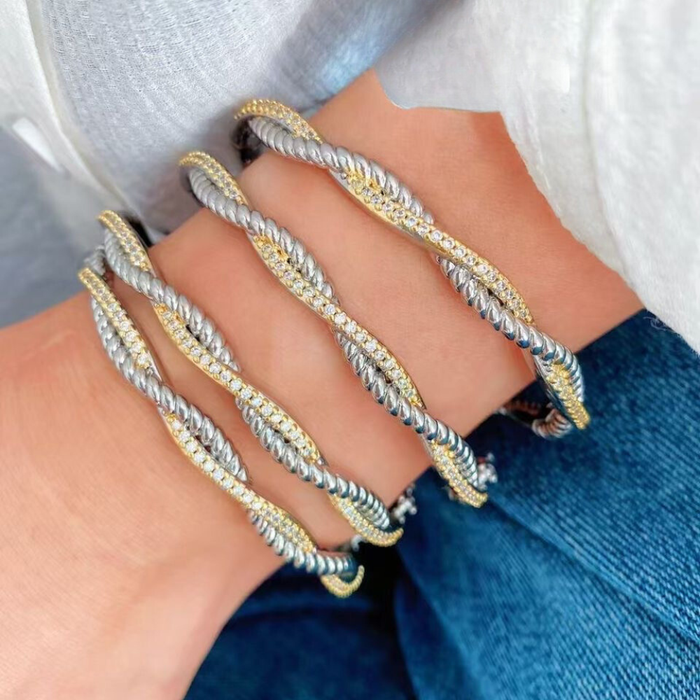 Twisted Duo Bracelet Water Resistant Non Tarnish