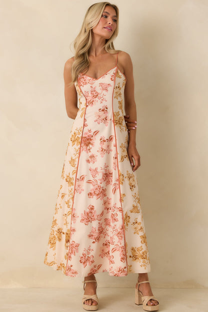 Feeling Like Yourself Rose Pink Floral Print Cotton Maxi Dress