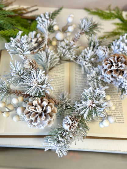 Winter fest pine candle ring view 6 from Magnolias Home Decor