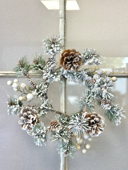 Winter fest pine candle ring view 7 from Magnolias Home Decor
