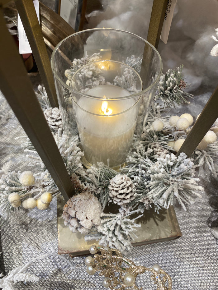 Winter fest pine candle ring view 8 from Magnolias Home Decor