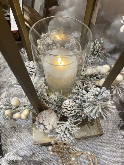 Winter fest pine candle ring view 8 from Magnolias Home Decor