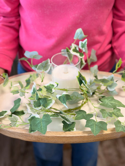 14" cottage ivy candle ring for farmhouse home decor from Magnolias Home Decor