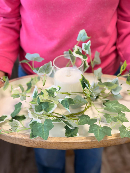 14" cottage ivy candle ring for farmhouse home decor from Magnolias Home Decor