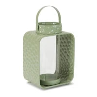 14" Sage Dimpled Lantern