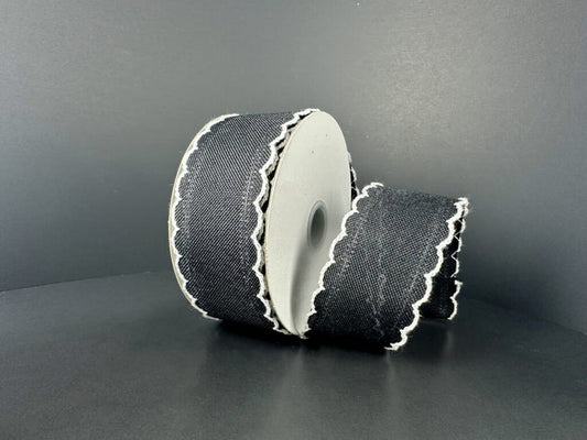 1.5" Linen Scallop Edge Ribbon Bolt
