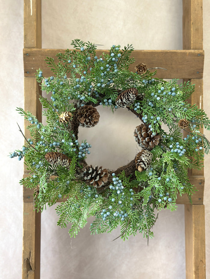 18" Winter’s Tale Pine Candle Ring