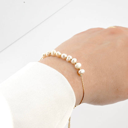 18k Dainty Pearl Waterproof Bracelet
