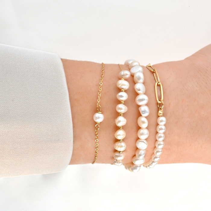 18k Dainty Pearl Waterproof Bracelet