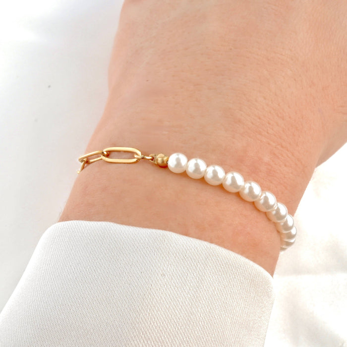 18k Dainty Pearl Waterproof Bracelet