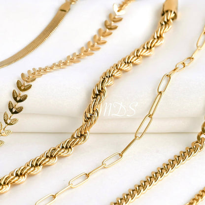 18k Gold Bold Figaro Bracelet - Waterproof