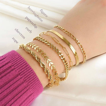 18k Gold Bold Figaro Bracelet - Waterproof