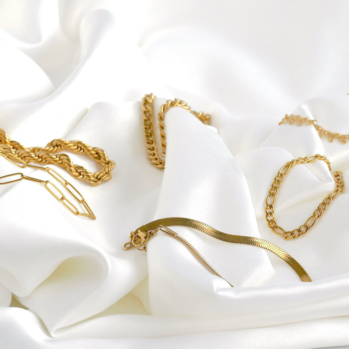 18k Gold Bold Figaro Bracelet - Waterproof