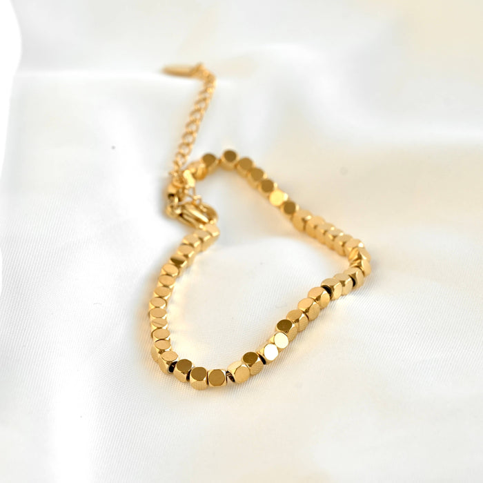 18k Gold Cube Bracelet - Waterproof
