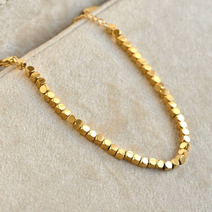 18k Gold Cube Bracelet - Waterproof