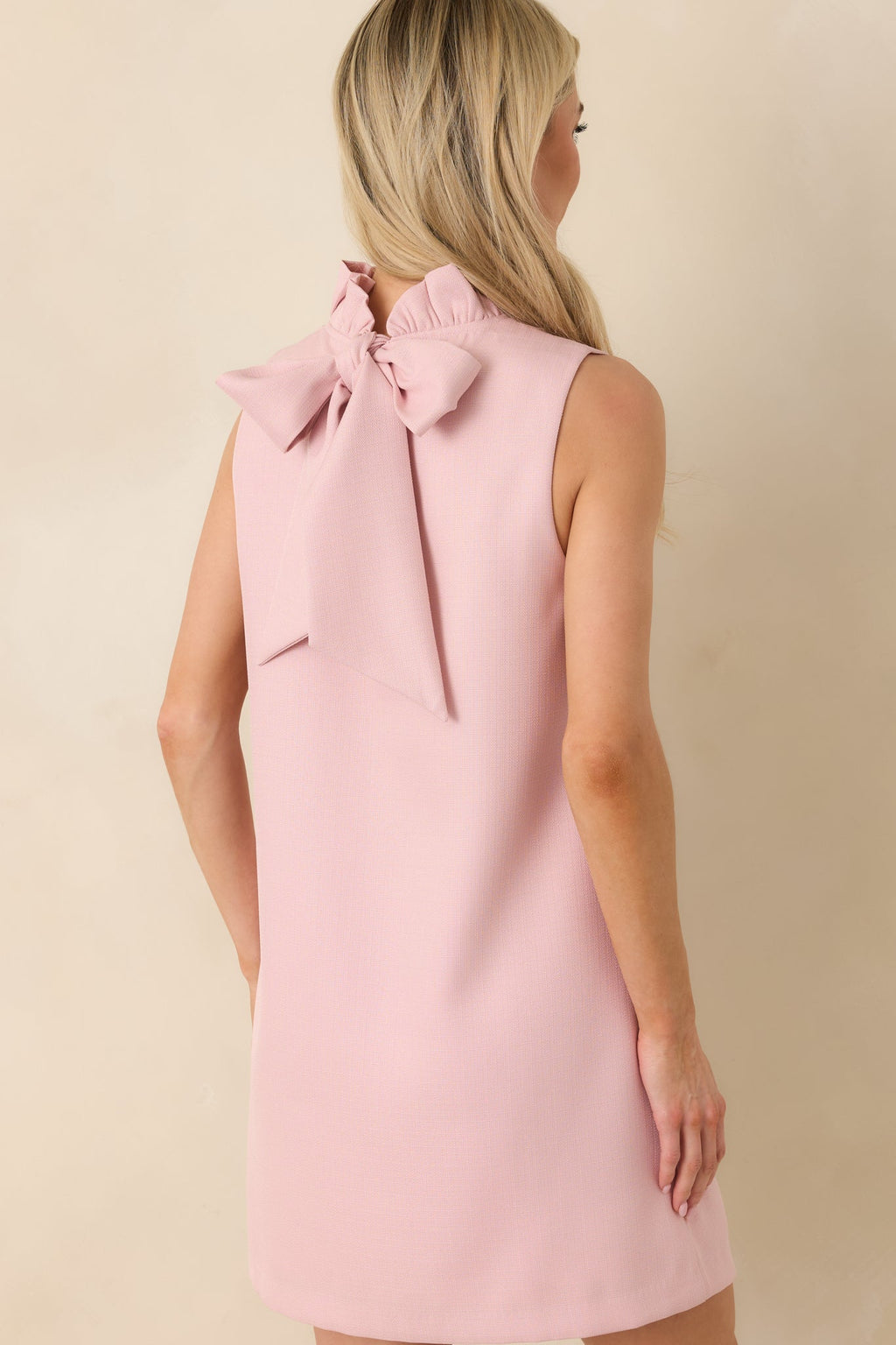 Prosperina Cecily Light Pink Bow Back Mini Dress