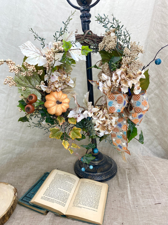 Silk floral rust orange fall finds wreath 20 inch handmade outdoor safe for farmhouse traditional fall home decor from Magnolias Home Decor