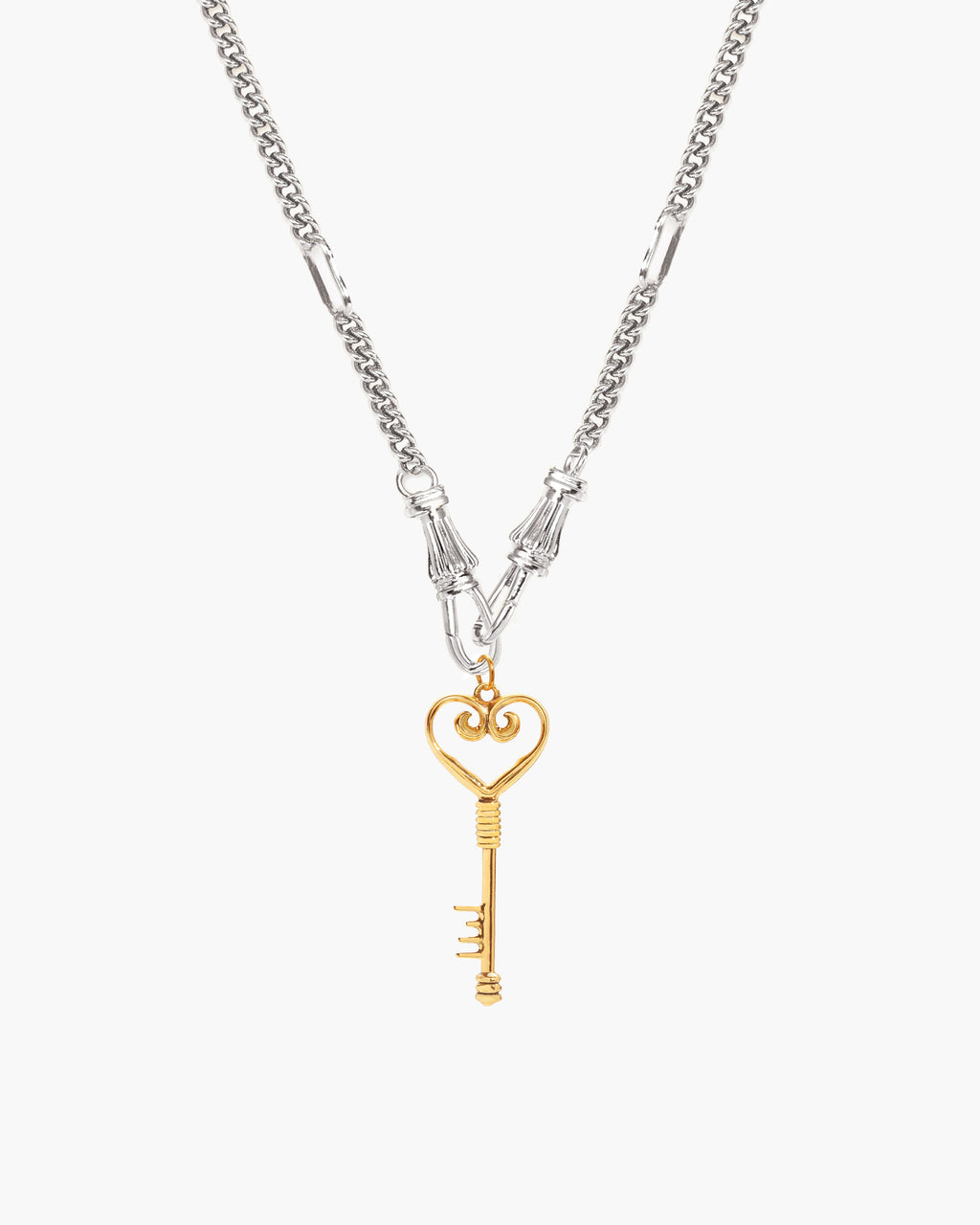 Deco Clasp Chain Necklace in Gold