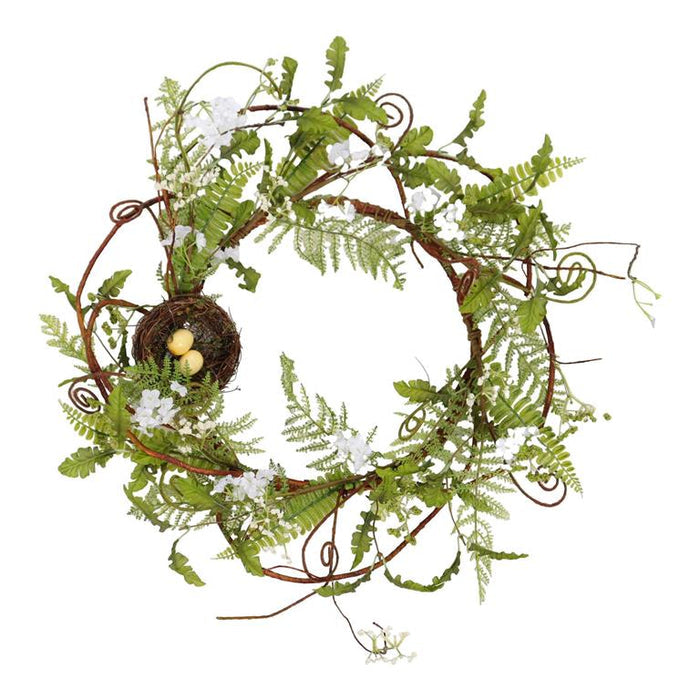 23" bird nest twig & fern wreath for farmhouse home decor from Magnolias Home Decor