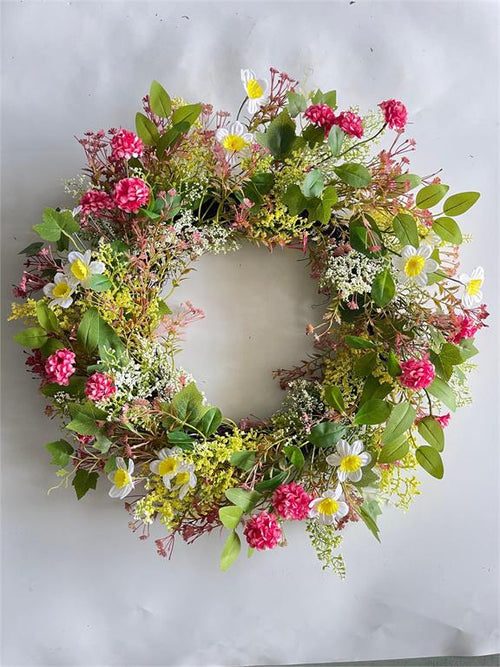 24" pink cutie wreath for farmhouse Spring home decor from Magnolias Home Decor