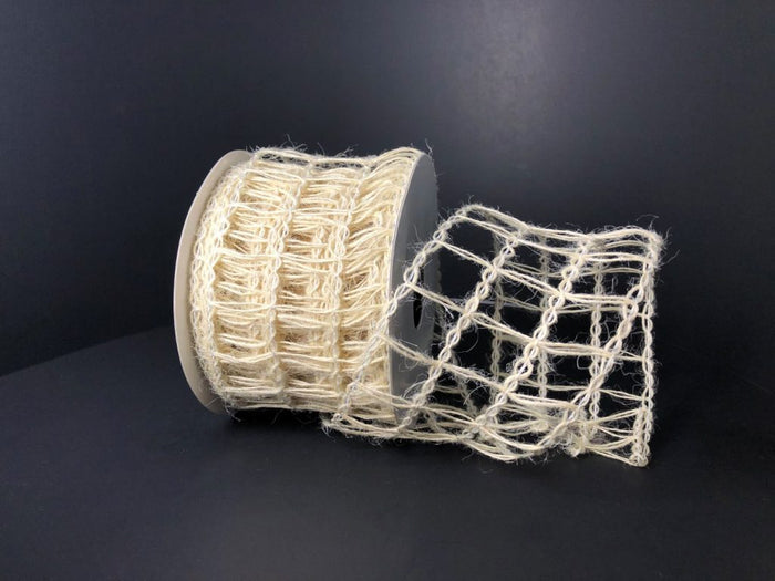 2.5" Ivory Woven Ribbon Bolt