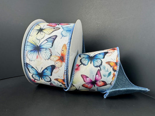 2.5" Watercolor Flutter Double Sided Ribbon Bolt