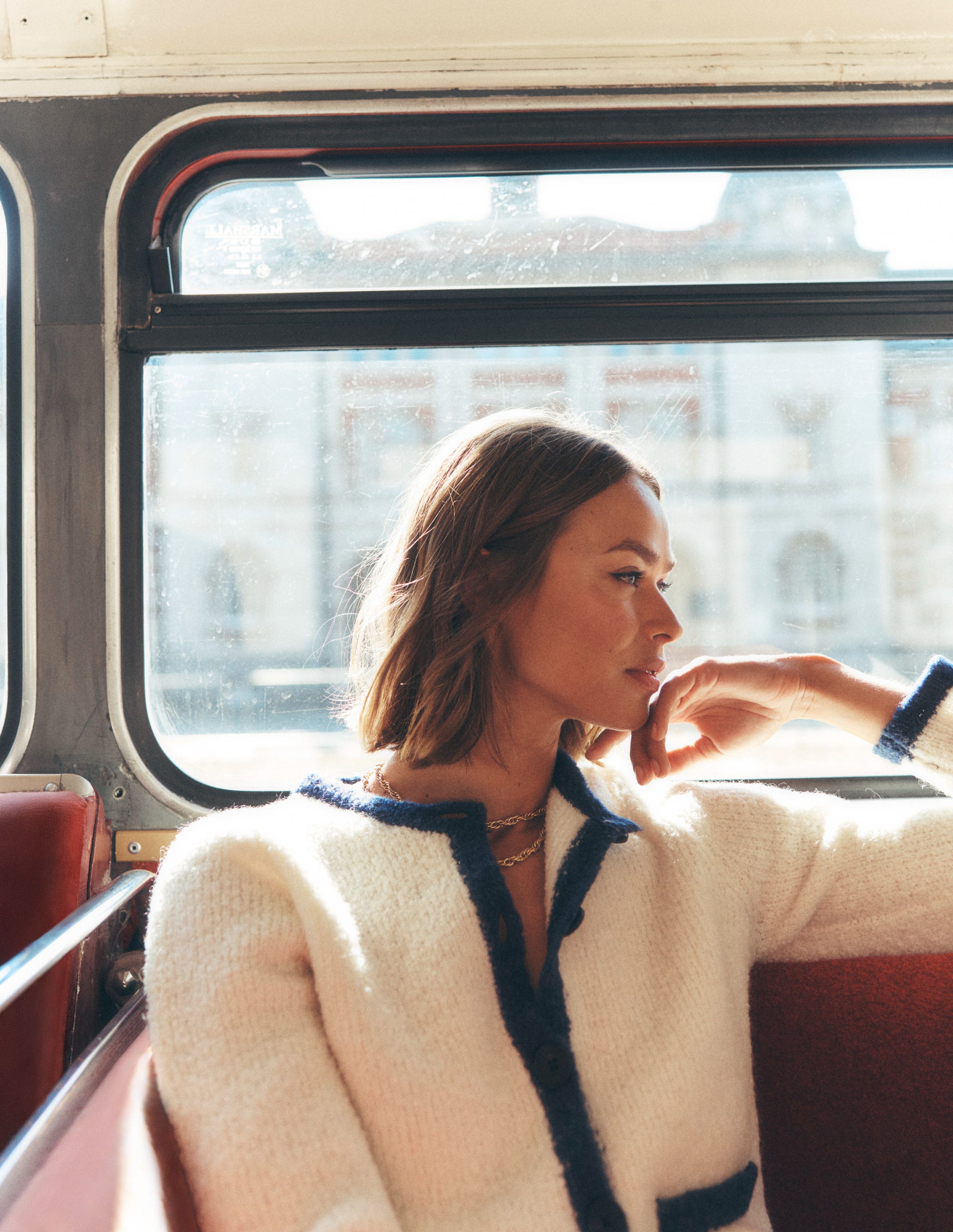 Holly Boucle Knitted Jacket-Warm Ivory, Boucle