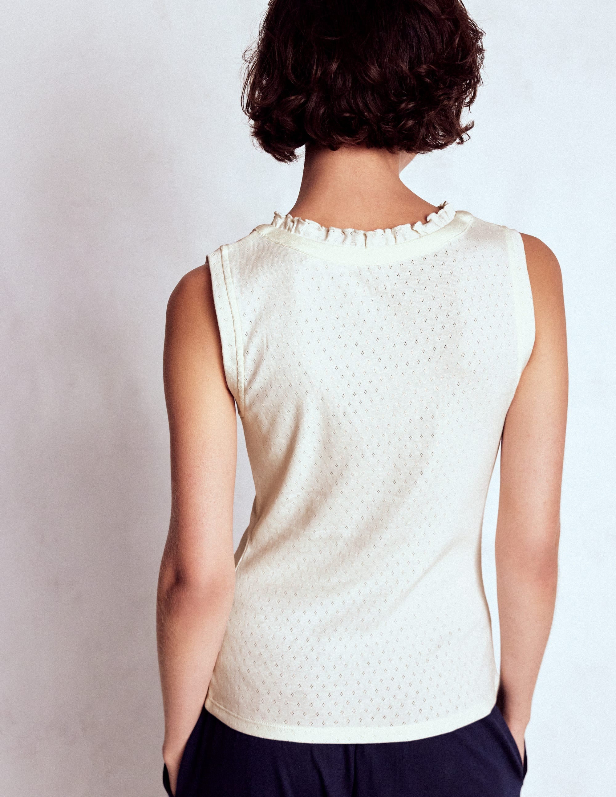 Jersey Henley Pajama Vest-Classic Ivory