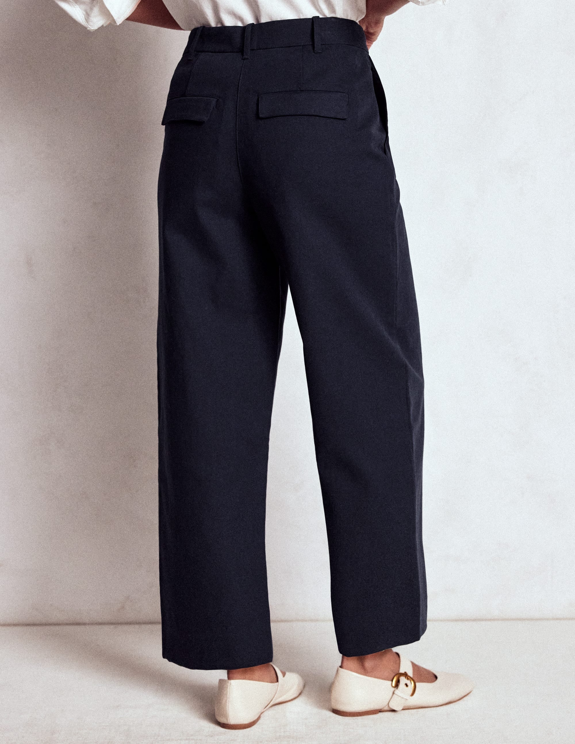 Bloomsbury Cotton Pants-NAVY
