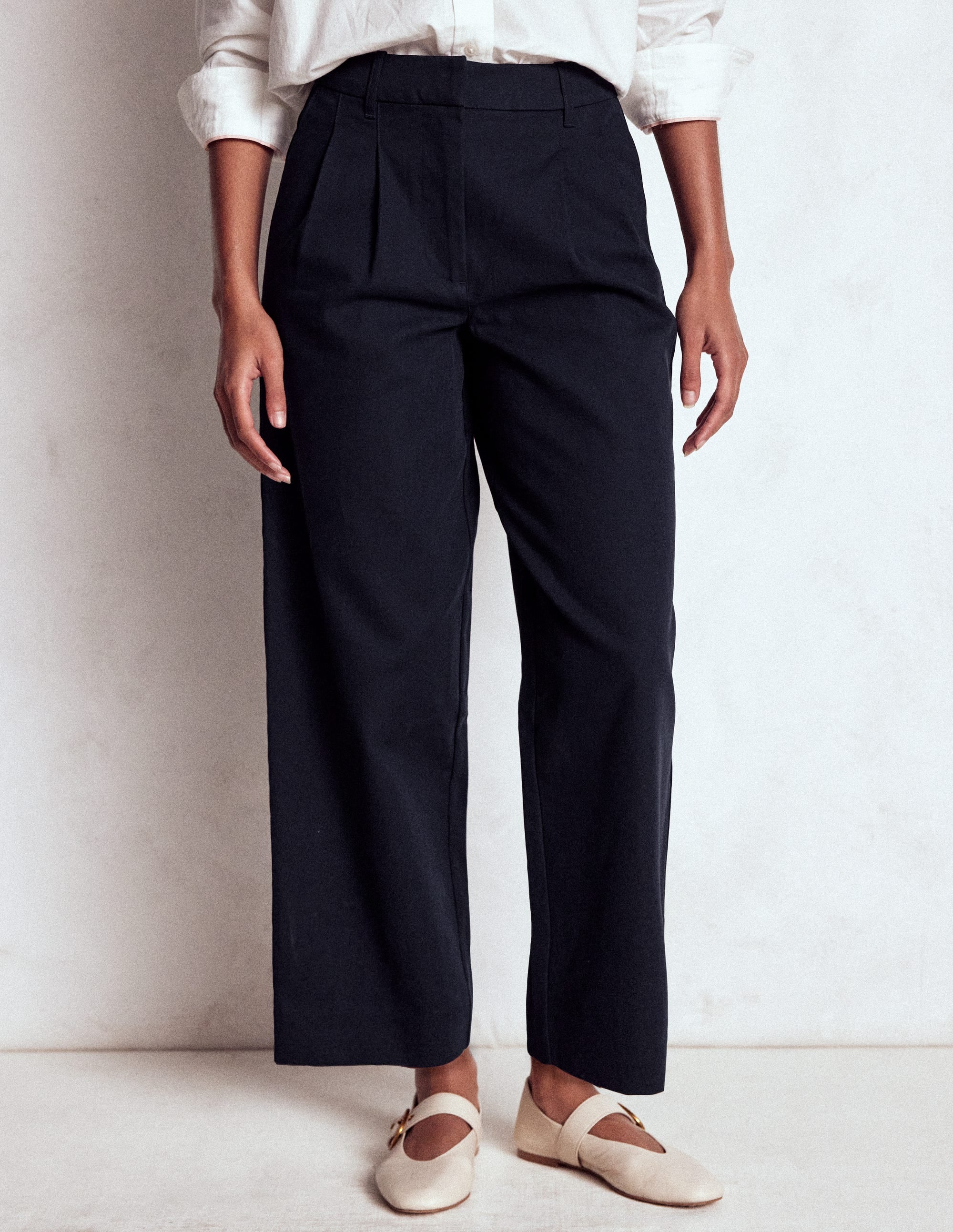 Bloomsbury Cotton Pants-NAVY