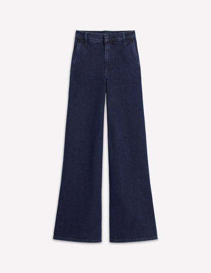 High Rise Clean Wide Jeans-Dark Vintage