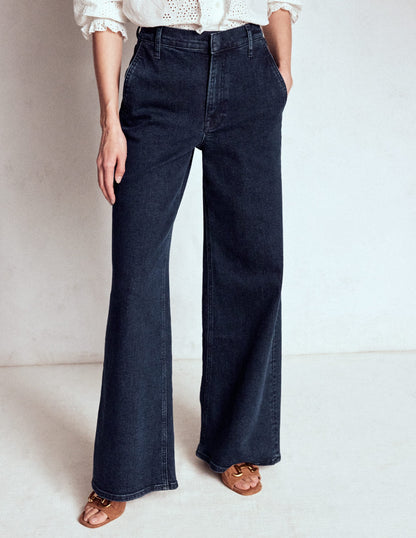 High Rise Clean Wide Jeans-Dark Vintage
