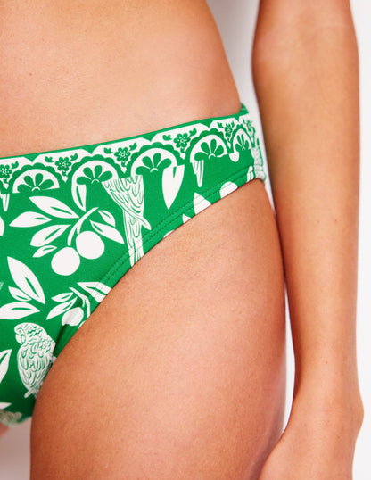Classic Bikini Bottoms-Rich Emerald, Ornate Tropic