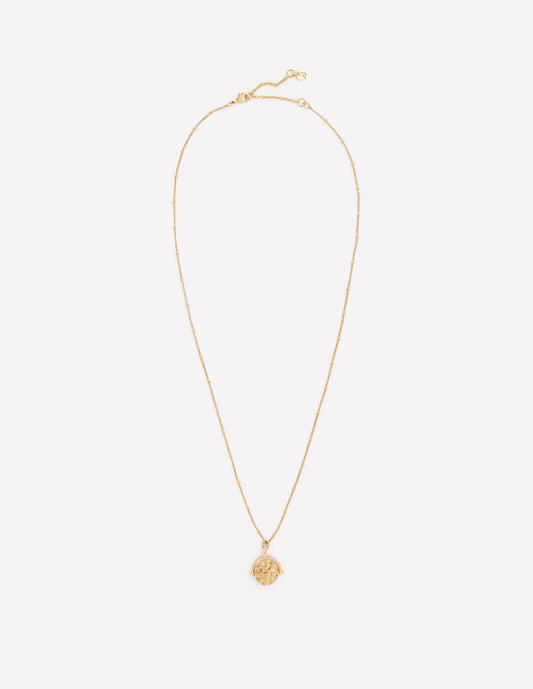 Fine Spinner Pendant Necklace-Gold Colour