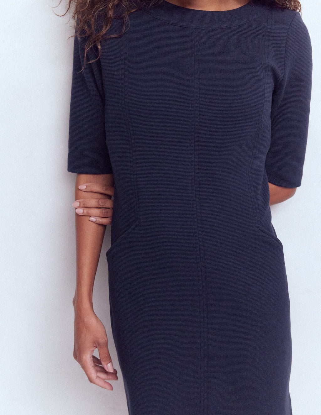 Nessa Ottoman Shift Dress-Navy