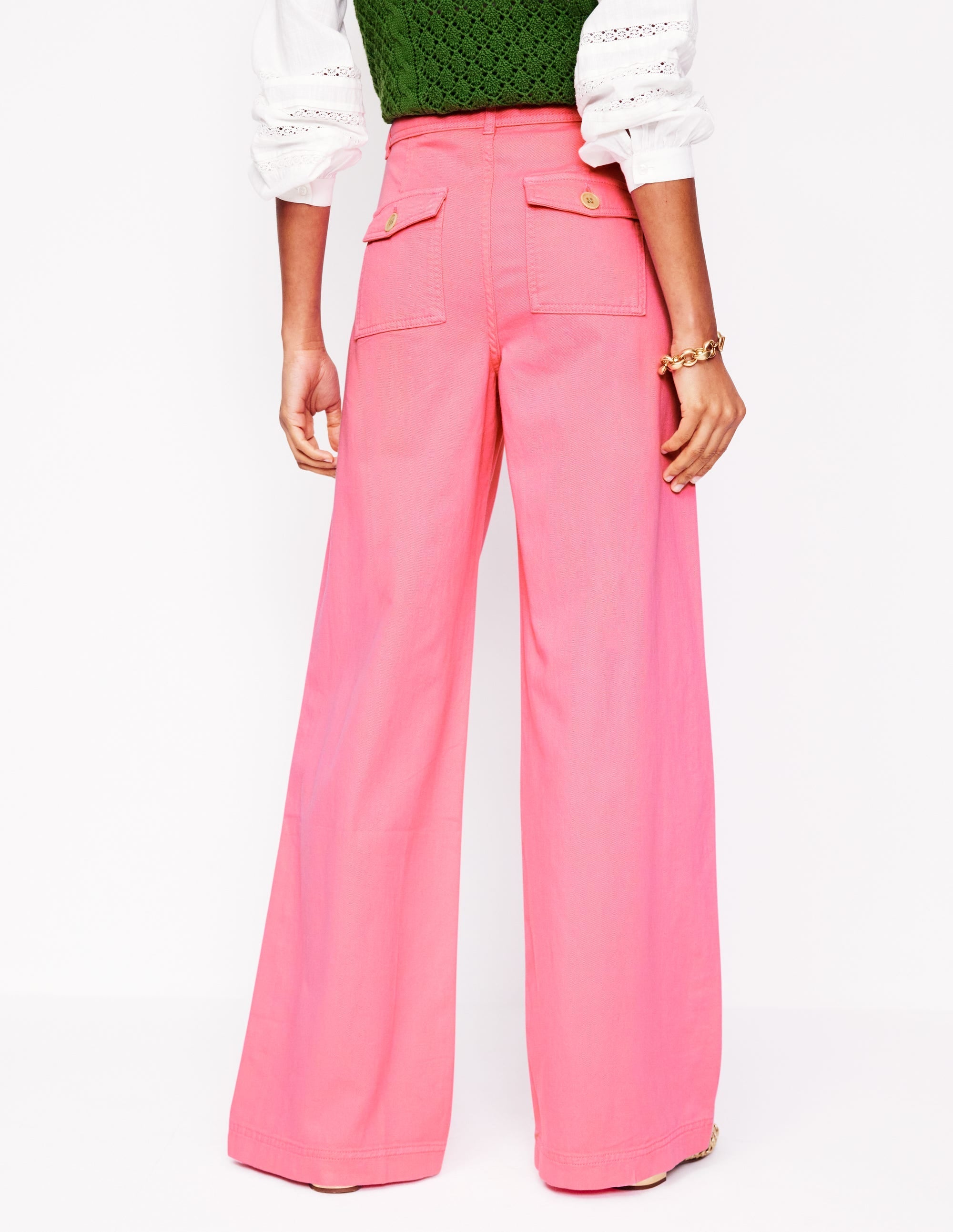 Brompton Wide Leg Pants-Pink Rose