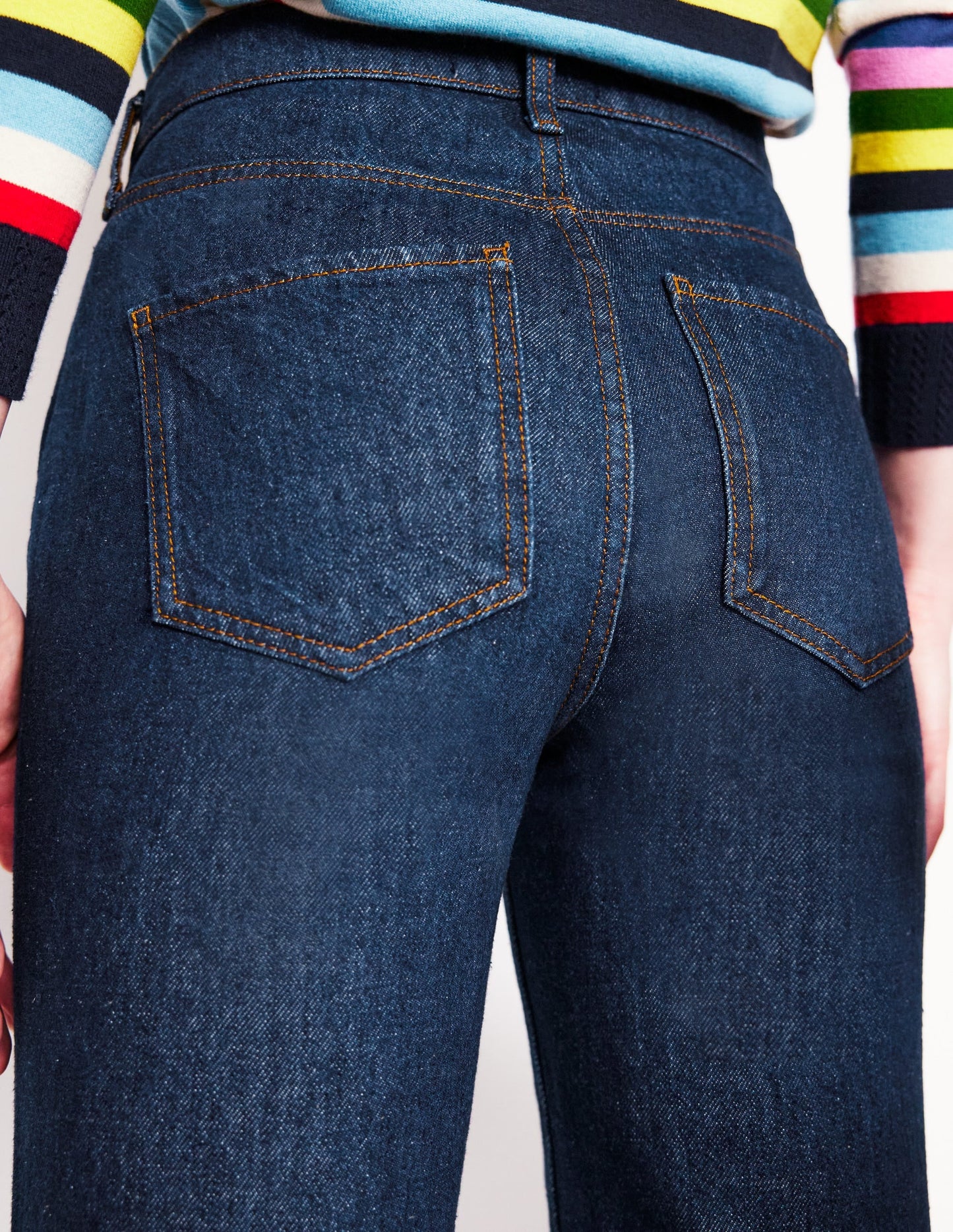 High Rise Straight Leg Jeans-Indigo Rinse