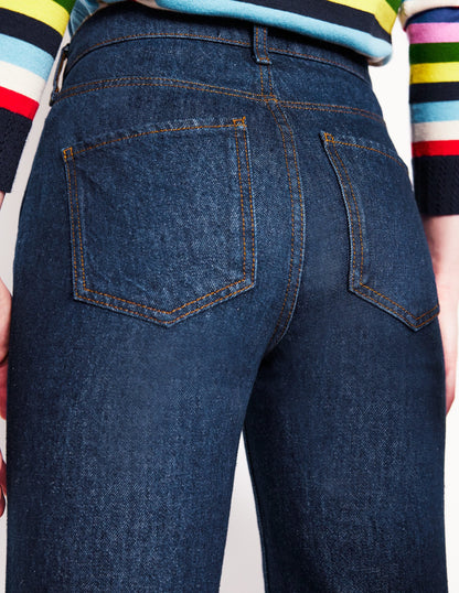 High Rise Straight Leg Jeans-Indigo Rinse