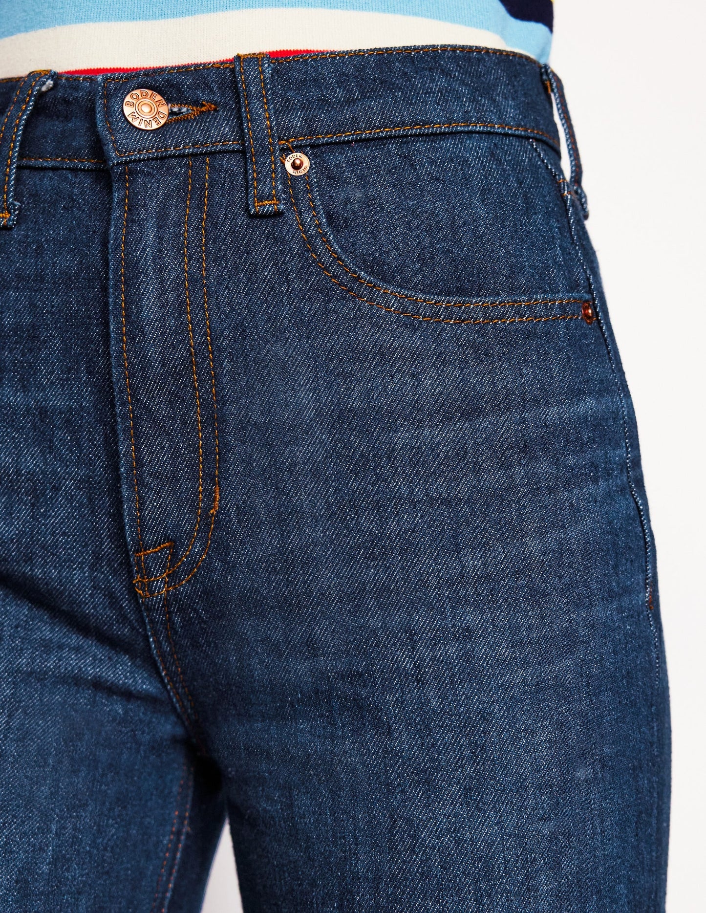 High Rise Straight Leg Jeans-Indigo Rinse