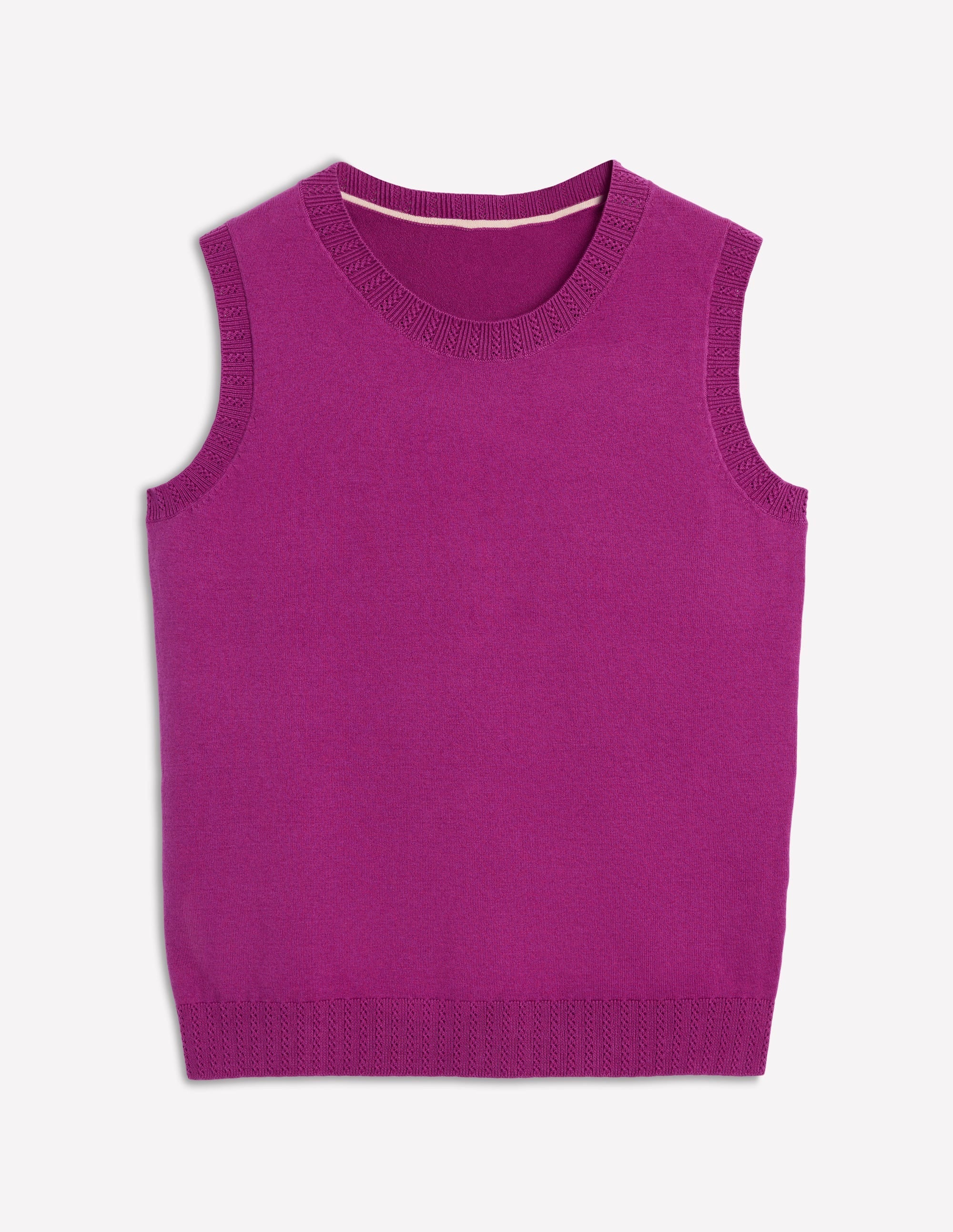 Emilia Cotton Crew Neck Vest-Regal Purple